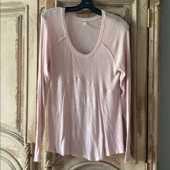 Free People Intimately Blush Pink Top sz Large - Picture 1 of 4